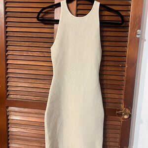 White Ribbed Aritizia Dress, Mini